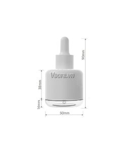 Kích thước chai đựng tinh chất PET 50ml trong suốt nắp cao su S101-008-50