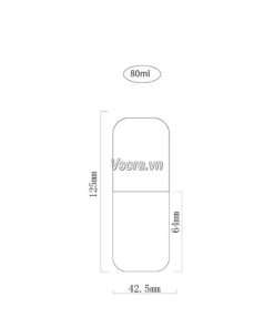 Kích thước chai nước hoa, xịt tóc PET 80ml trong suốt hình vuông S101-009-80