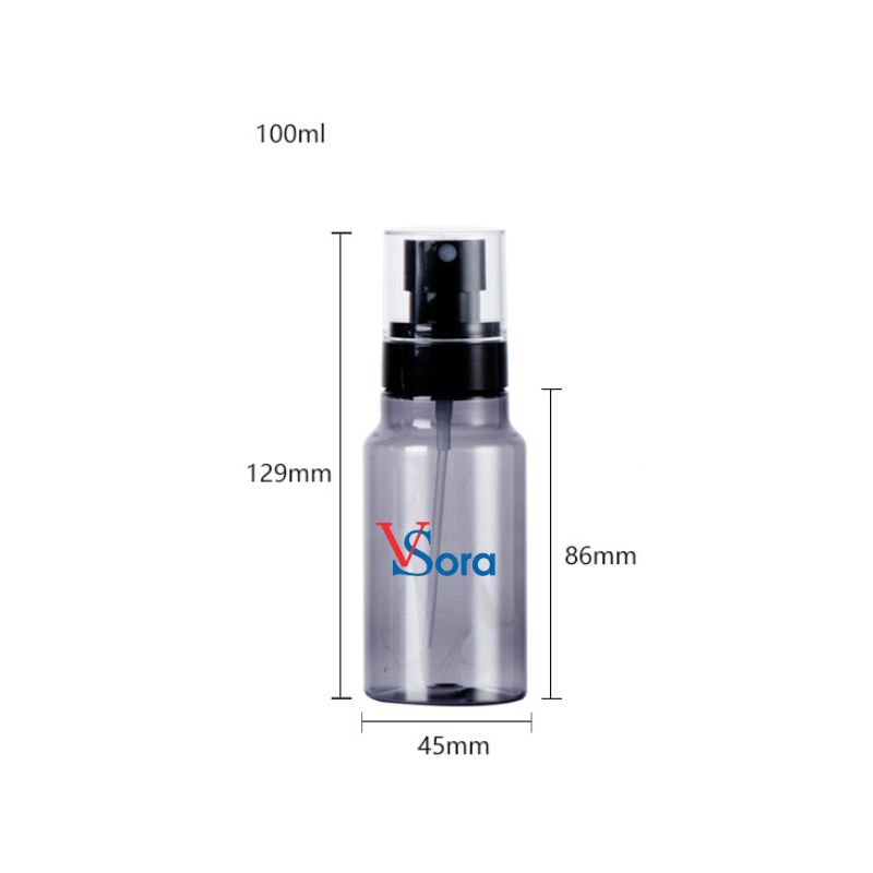 Kích thước chai xịt phun sương nhỏ PET 100ml trong suốt S101-013-100