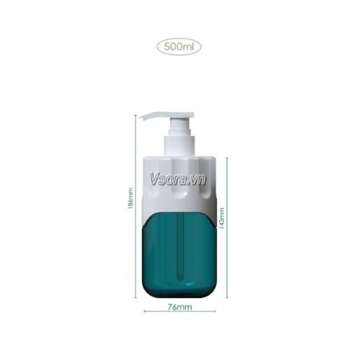 Kích thước chai xịt tạo bọt mỹ phẩm PET 500ml trong suốt S101-006-500 nắp 2