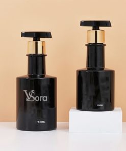 Chai nhua PET co dai vai phang mau đen S34-004