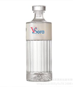 Chai rượu thủy tinh hoa văn dọc trong suốt 500ml S109-011-500