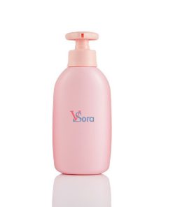 Chai nhựa PE đựng dầu gội màu hồng 350ml